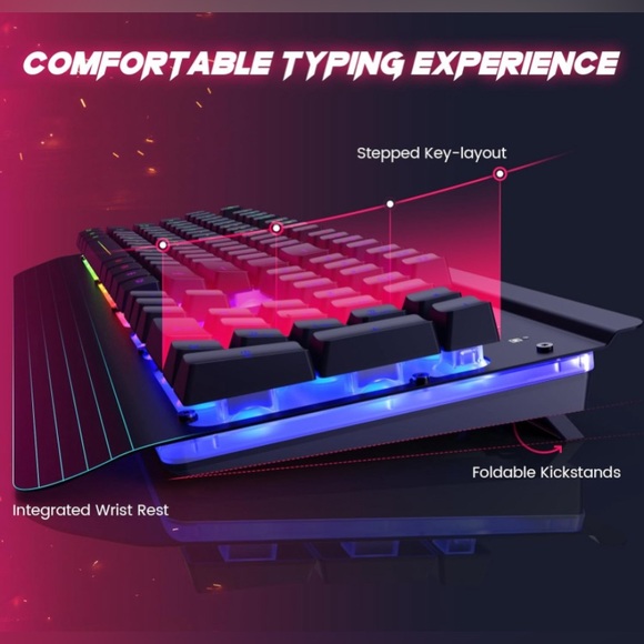 All-Metal WIRED Panel Rainbow Computer Keyboard with mouse - Picture 6 of 10